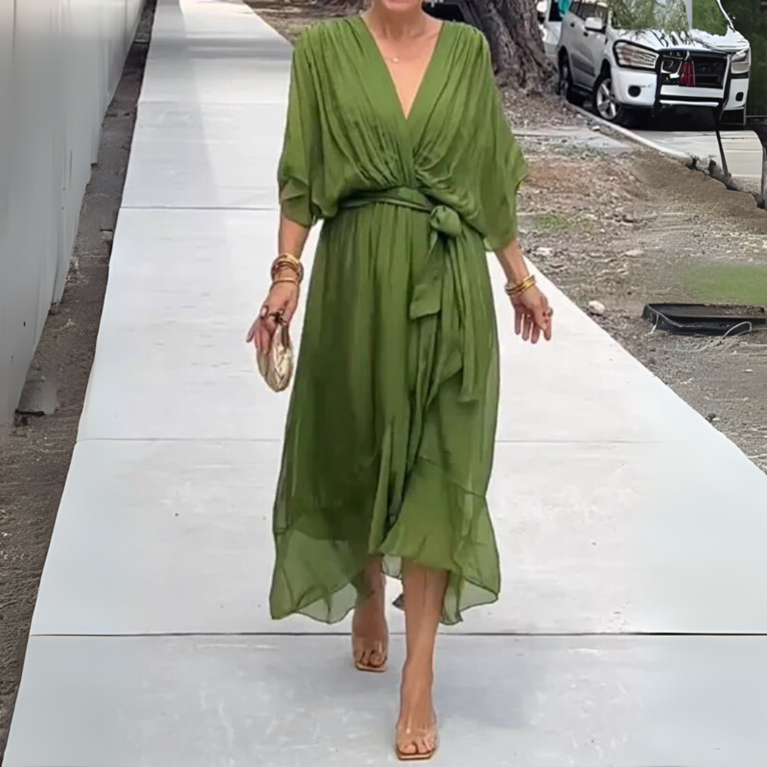 Camille Dupont | Wrap luksus maxi kjole med elegant silhuet