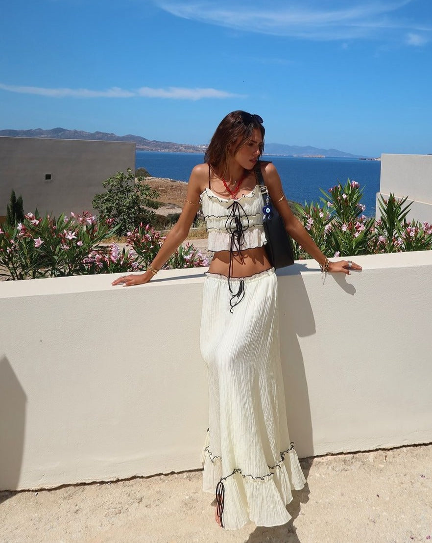 Giulia Moreau | Boheme sommersæt med crop top og maxinederdel