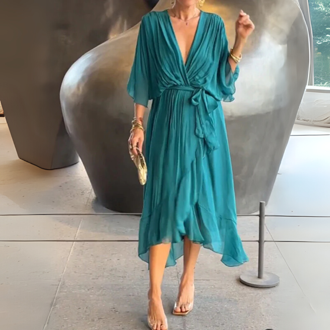 Camille Dupont | Wrap luksus maxi kjole med elegant silhuet