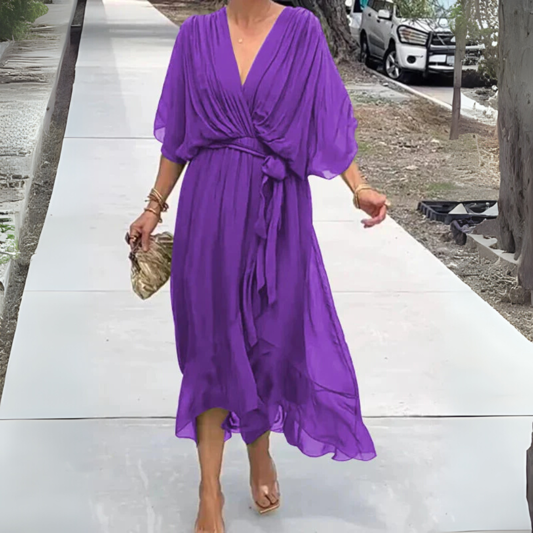 Camille Dupont | Wrap luksus maxi kjole med elegant silhuet