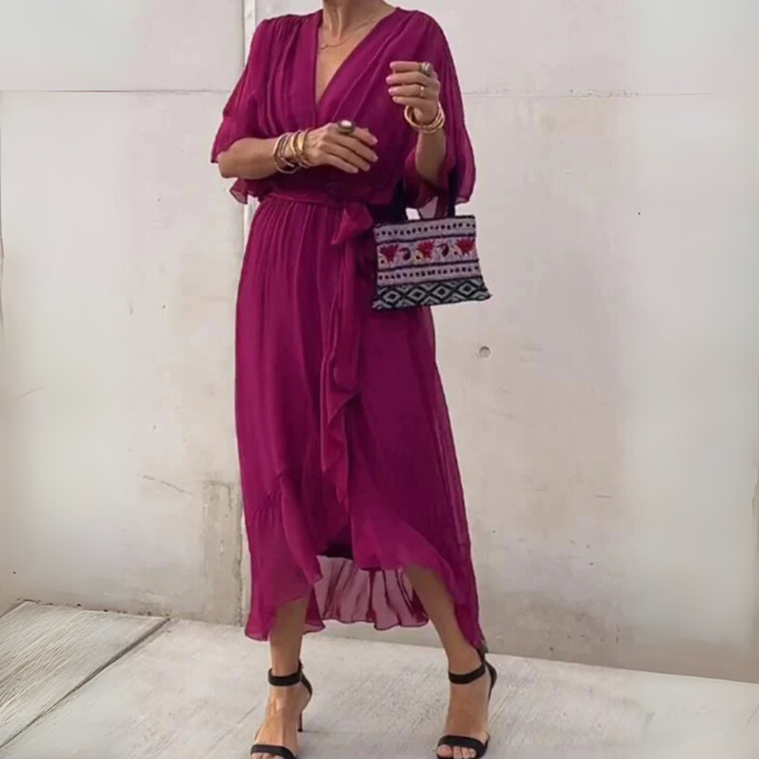 Camille Dupont | Wrap luksus maxi kjole med elegant silhuet