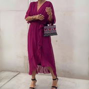 Camille Dupont | Wrap luksus maxi kjole med elegant silhuet