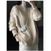 Maja Thomsen | Creamy knit cardigan with a high collar