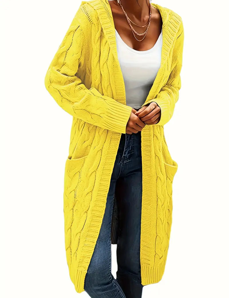 Rosina Alberti | Langarmet strikket cardigan med lommer i bordeaux