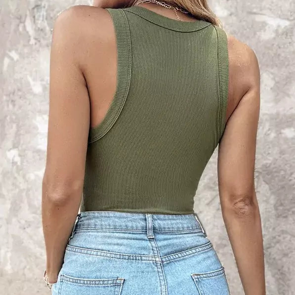 Line Poulsen | Ribbet crop tank top til kvinder