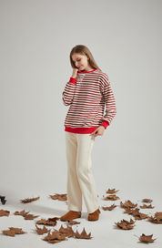 Ottilie Ravenna | Oversized stribet sweatshirt i blå og hvid