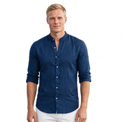 Kristoffer Vangsgaard | Slim Fit Herreskjorte med Mandarinkrave