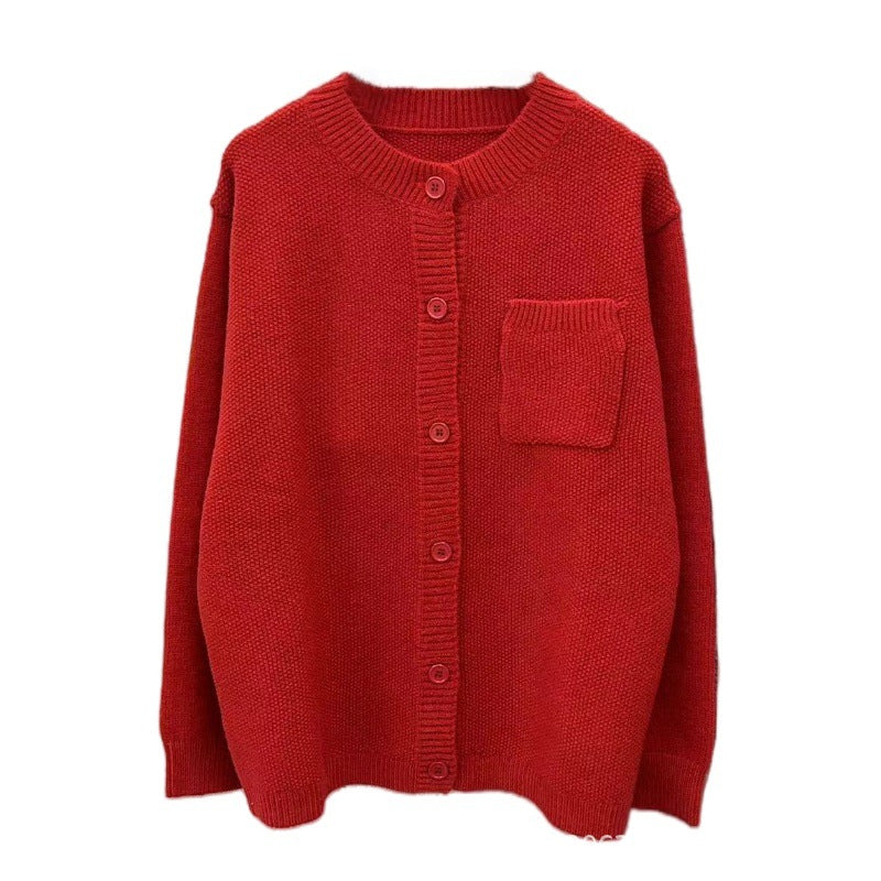 Thea Lundgren | Strikket cardigan i rosa med knapper