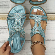 Celestine Montaigne | Boho-sandaler med udsmykkede remme