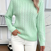Lotte Andersen | Cable-Strikket Sweater med Rund Hals