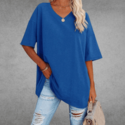 Sienna Moreau | Oversized V-hals T-shirt med afslappet elegance