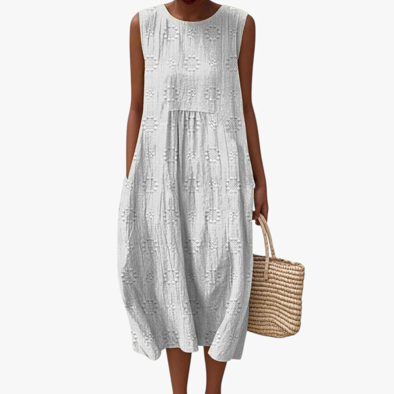 Rikke Larsen | Ärmelloses, geblümtes Midikleid für Damen den Sommer