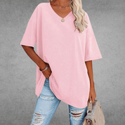 Sienna Moreau | Oversized V-hals T-shirt med afslappet elegance