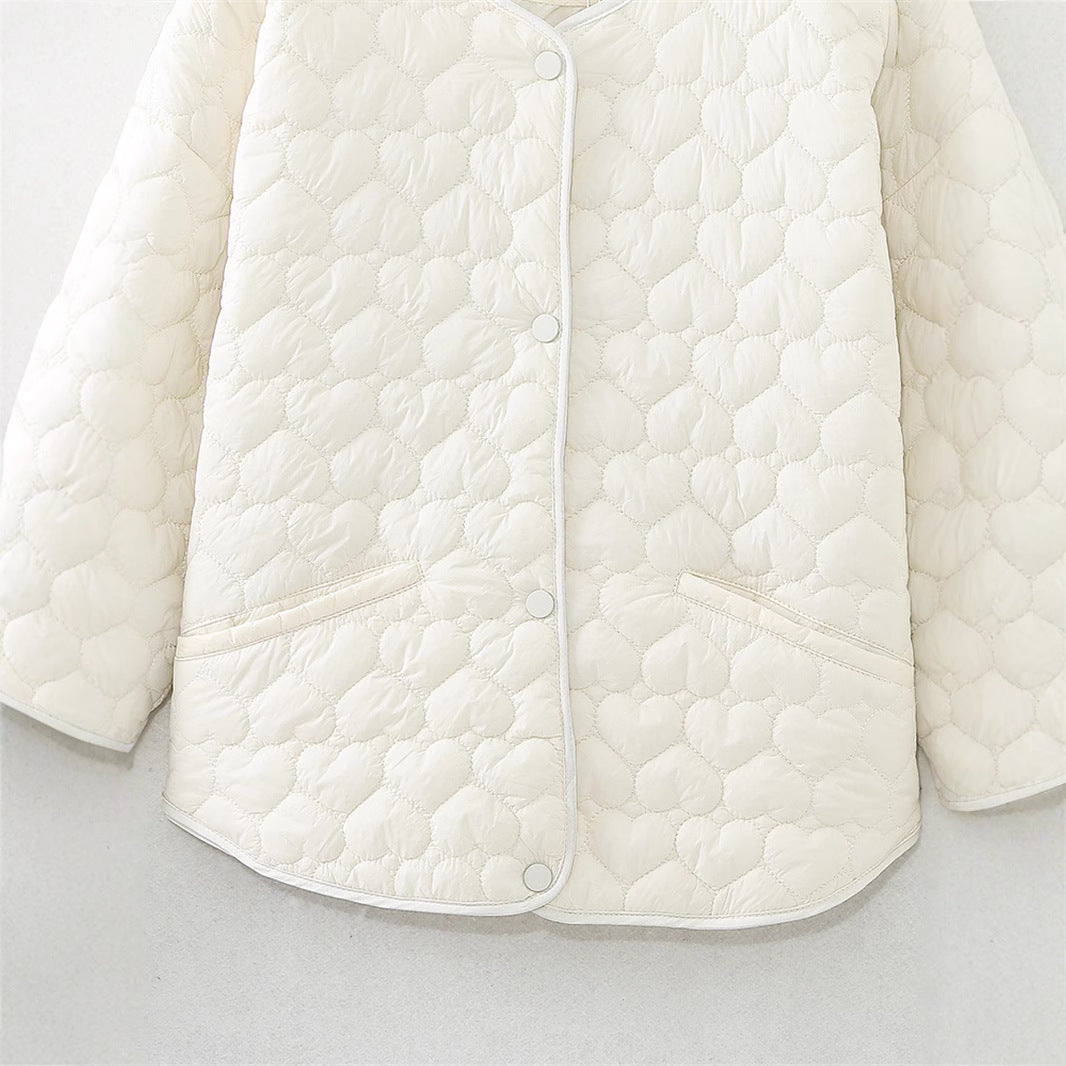Louise Mortensen | Quilted cropped jacket with heart pattern
