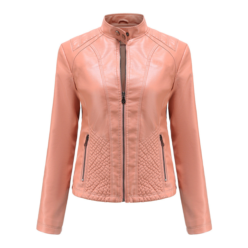 Vibeke Christensen | Cognac Leather Jacket with Zipper for Women