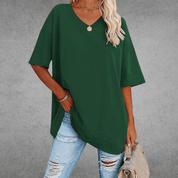 Sienna Moreau | Oversized V-hals T-shirt med afslappet elegance