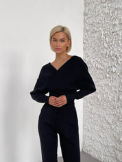 Elin Berggren | Off-shoulder Strikket Two-piece Sæt i Pink