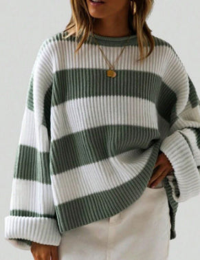 Maja Holm | Oversize pruhovaný pletený svetr pro ženy