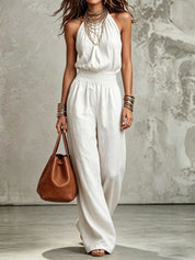 Stine Pedersen | Halterneck jumpsuit med vide ben til kvinder