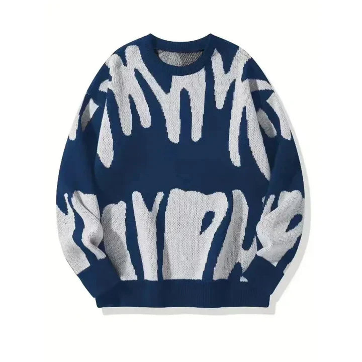 Oskar Lindgren | Oversize-Strickpullover mit Graffiti-Print