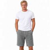 Lasse Fenger | Cord-Shorts mit elastischem Bund und Gesäßtasche