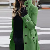 Marie Olsen | Long wool coat with belt detail for women