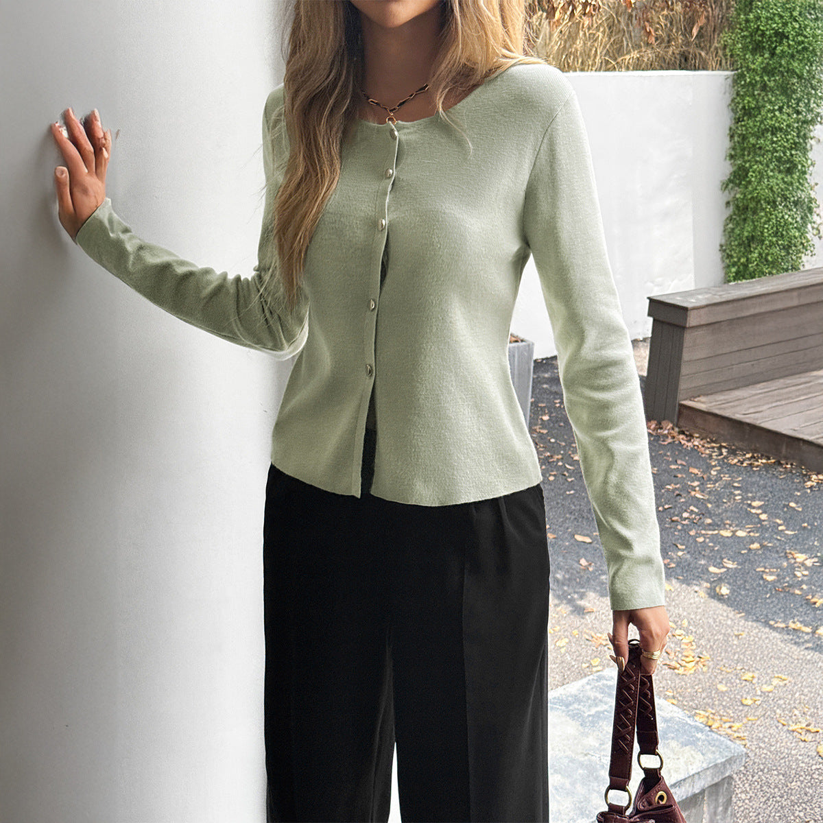 Freja Dahl | Žebrovaný kardigan s knoflíky