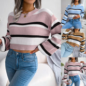Helle Bech | Cropped Striped Knit Blouse