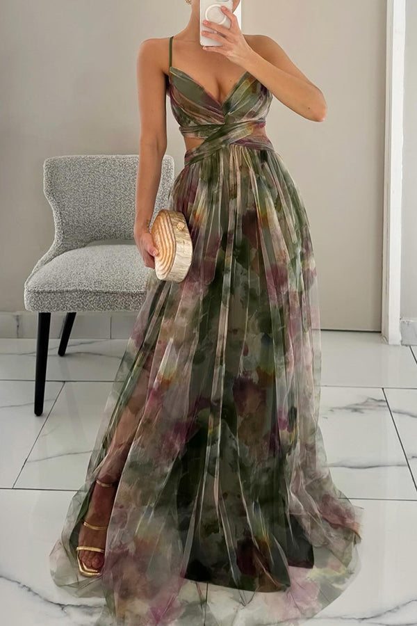 Rosalba Castellani | Maxi-blomsterkjole med wrap-snit til kvinder