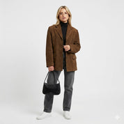 Francesca Ashford | Oversized Blazer i Imiteret Ruskind til Kvinder