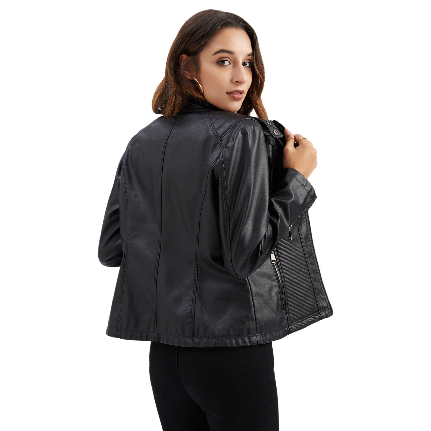 Vibeke Christensen | Cognac Leather Jacket with Zipper for Women