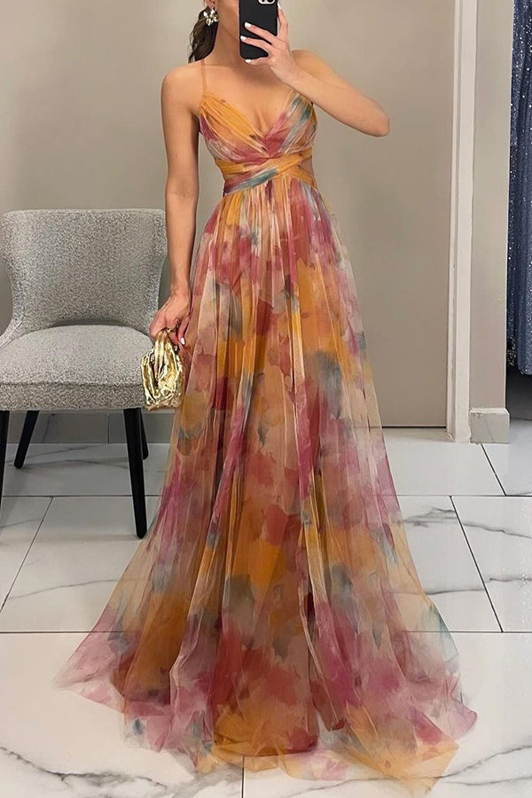Rosalba Castellani | Maxi-blomsterkjole med wrap-snit til kvinder