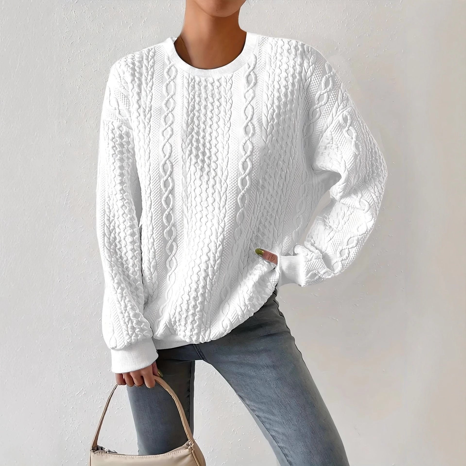 Sofie Kristensen | White Cable-Knit Sweater