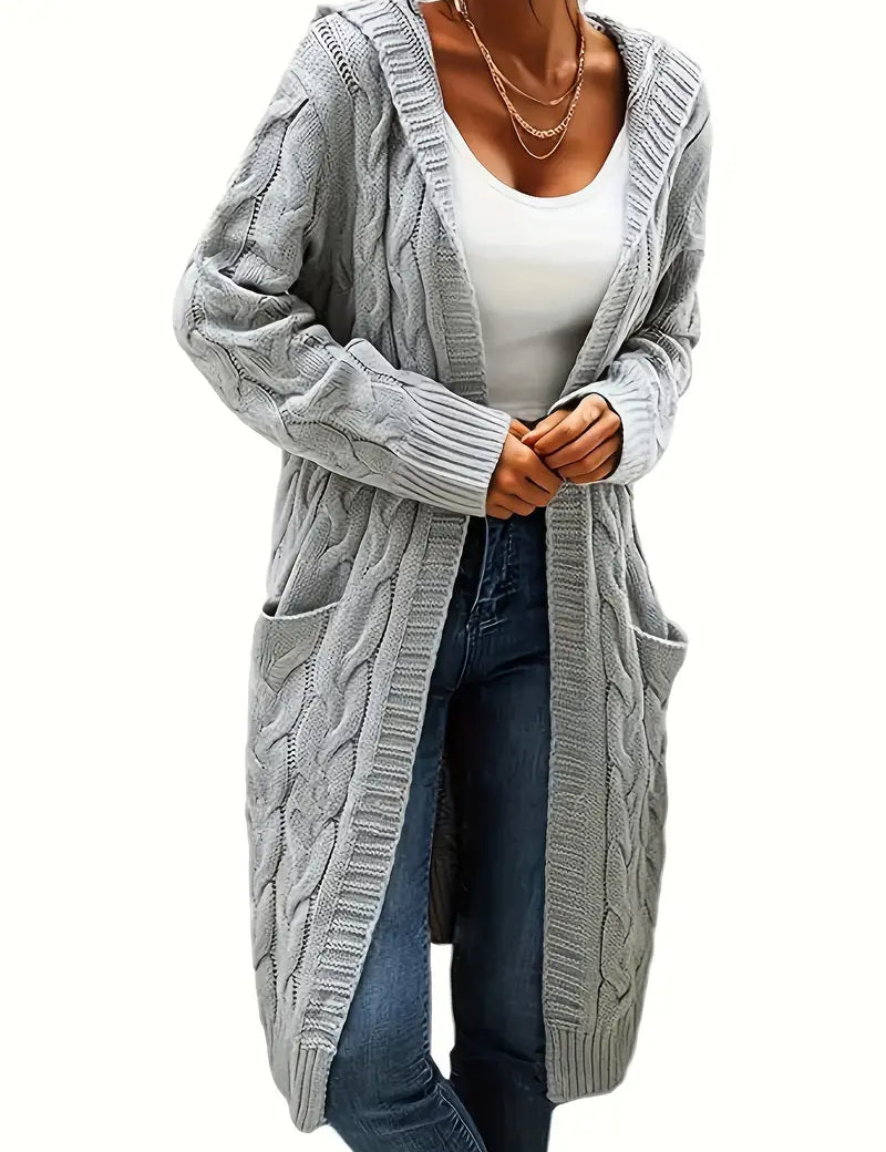 Rosina Alberti | Langarmet strikket cardigan med lommer i bordeaux