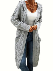 Rosina Alberti | Langarmet strikket cardigan med lommer i bordeaux