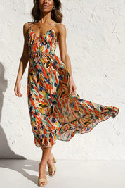 Camille Rousseau | Midi-sommerkjole med farverigt print