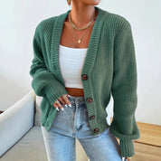 Nora Kjeldsen | Oversized Knitted Cardigan in Green