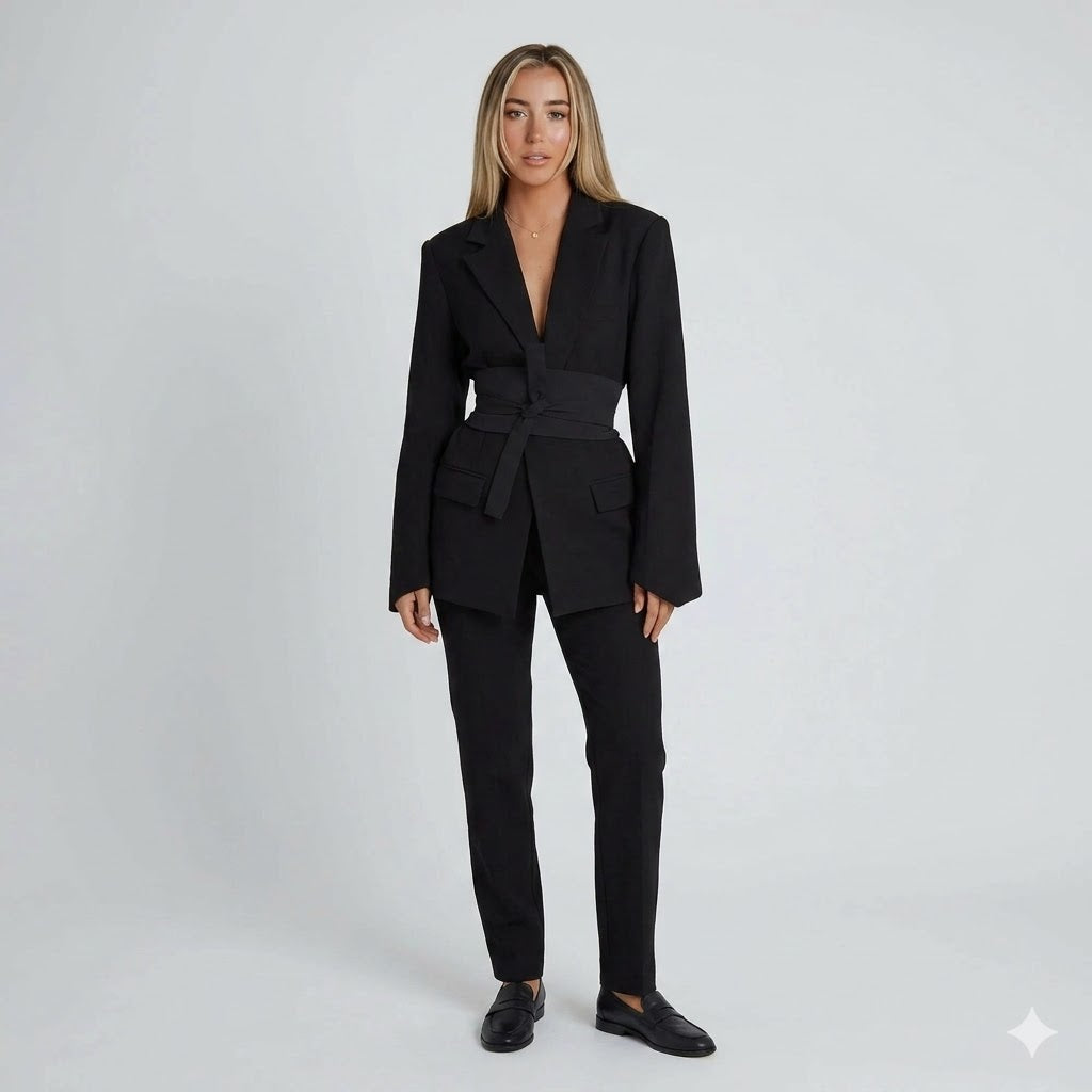 Victoria Moretti | Blazer-inspireret sæt med taljebælte