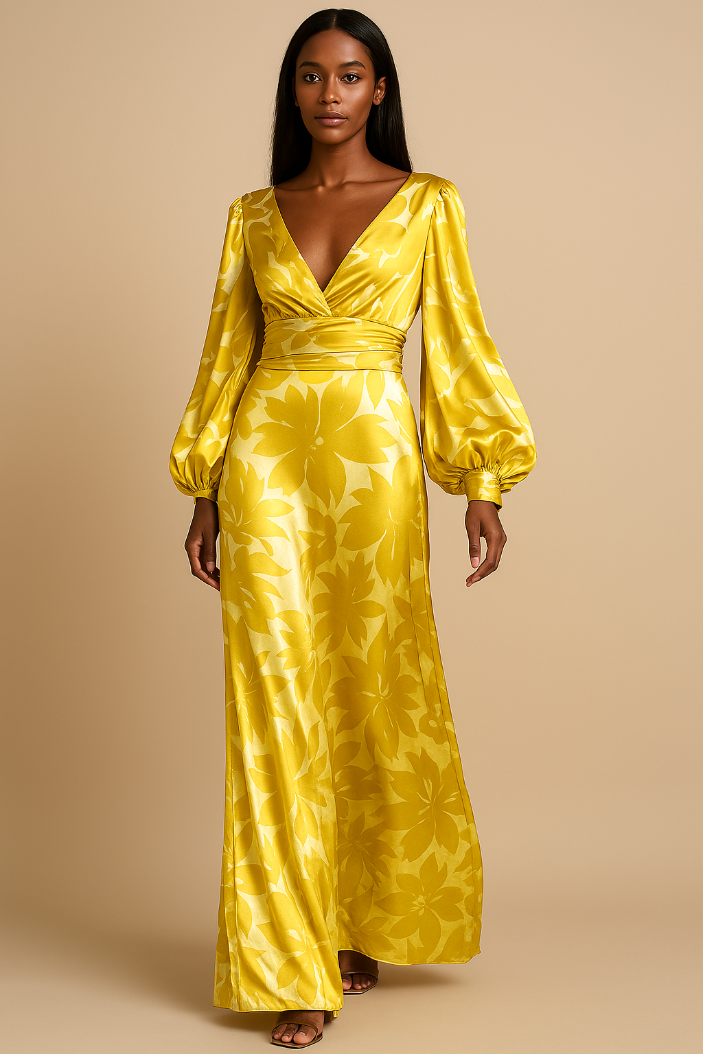 Amélie Laurent | Midi sommerkjole i viskose med elegant print