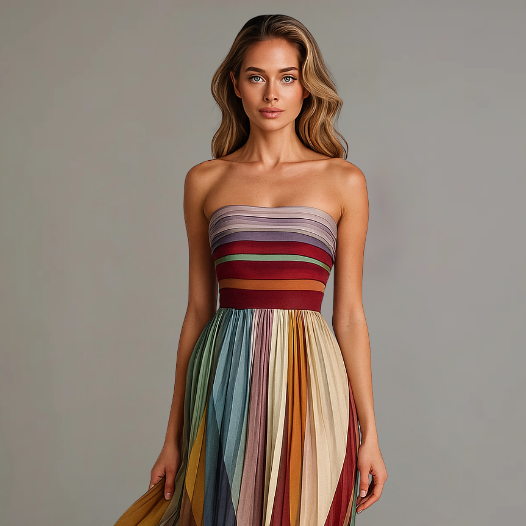 Venetia Ashcroft | Maxi-kjole med farvestriberned design