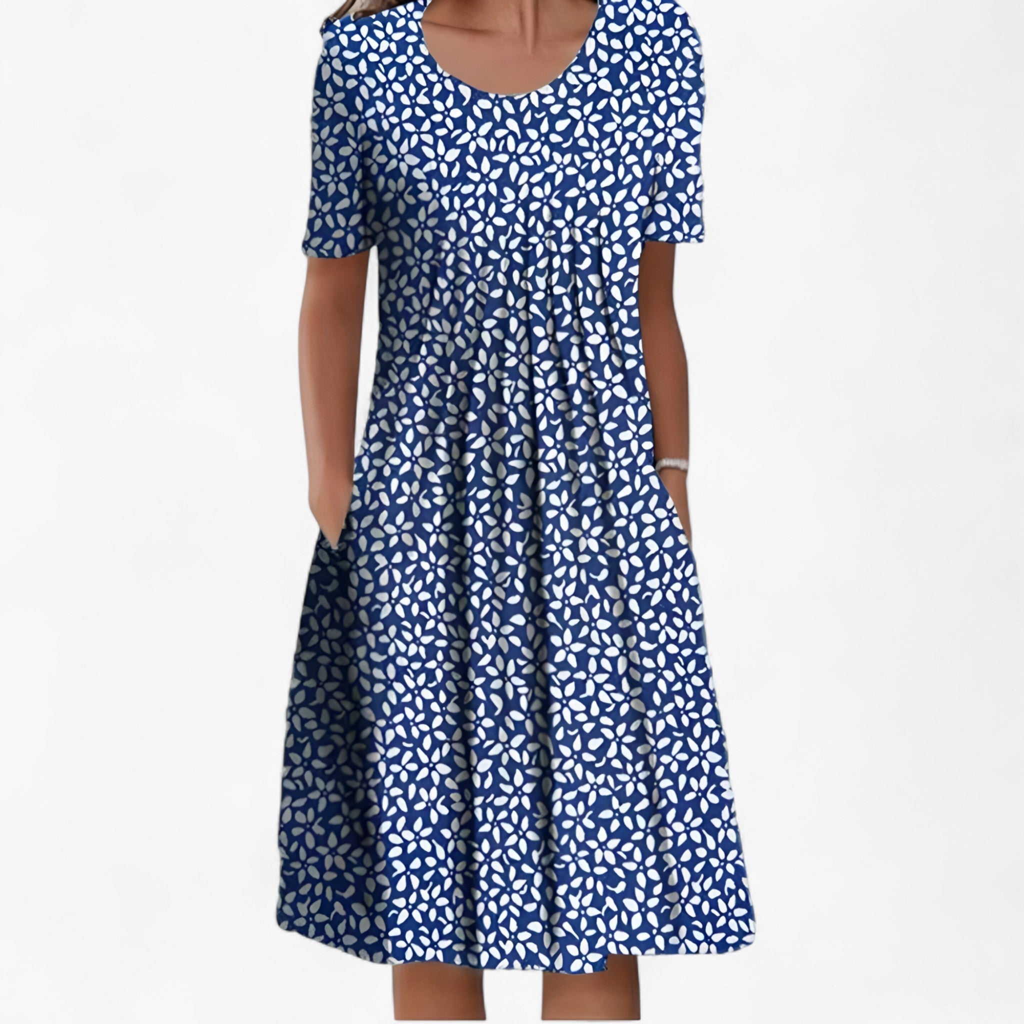 Nora Vestergaard | Midi-sommerkjole med blomsterprint