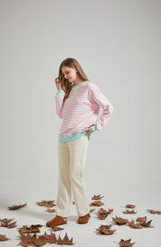 Ottilie Ravenna | Oversized stribet sweatshirt i blå og hvid