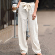 Lotte Jørgensen | Bukser med bindebælte og høj talje