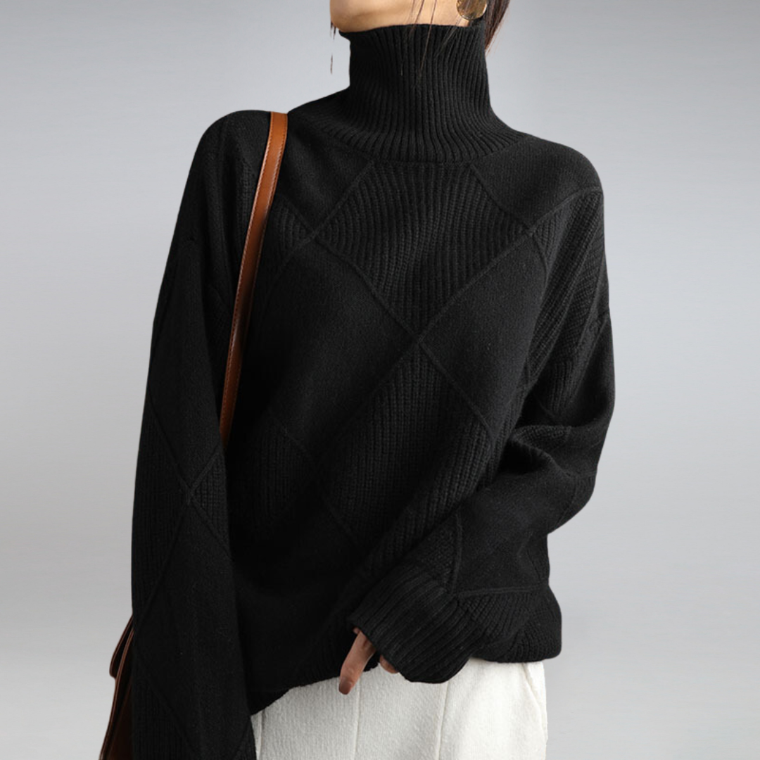 Sienna Malmström | Blød Cashmere Rullekravesweater i Beige
