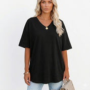 Sienna Moreau | Oversized V-hals T-shirt med afslappet elegance