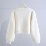 Lena Strand | Kurzer Kunstpelz-Cardigan mit Schleifendetail