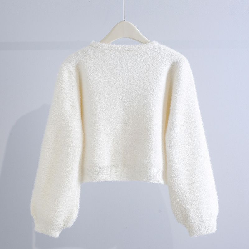 Lena Strand | Kurzer Kunstpelz-Cardigan mit Schleifendetail