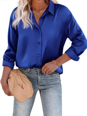Aurore Pemberton | Elegant Skjortebluse med Knapper i Hvid