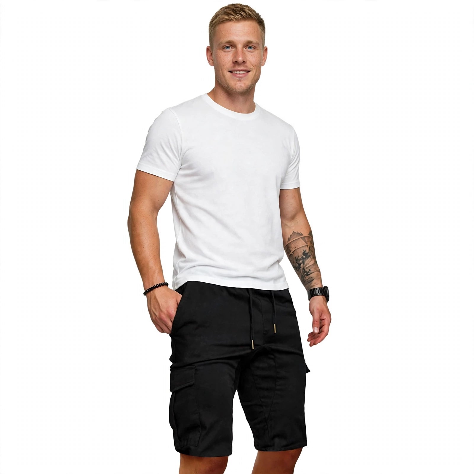 Jeppe Solberg | Cargo-Shorts für Herren mit elastischem Bund und geräumigen Taschen