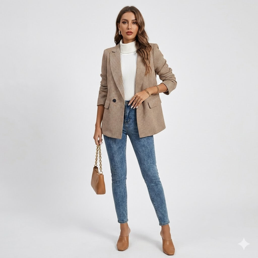 Lavinia Cortez | Ternet Oversized Blazer med Knaplukning